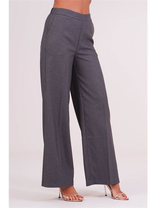 Pantalone palazzo gessato Luckylu Milano | PA80PNGREY